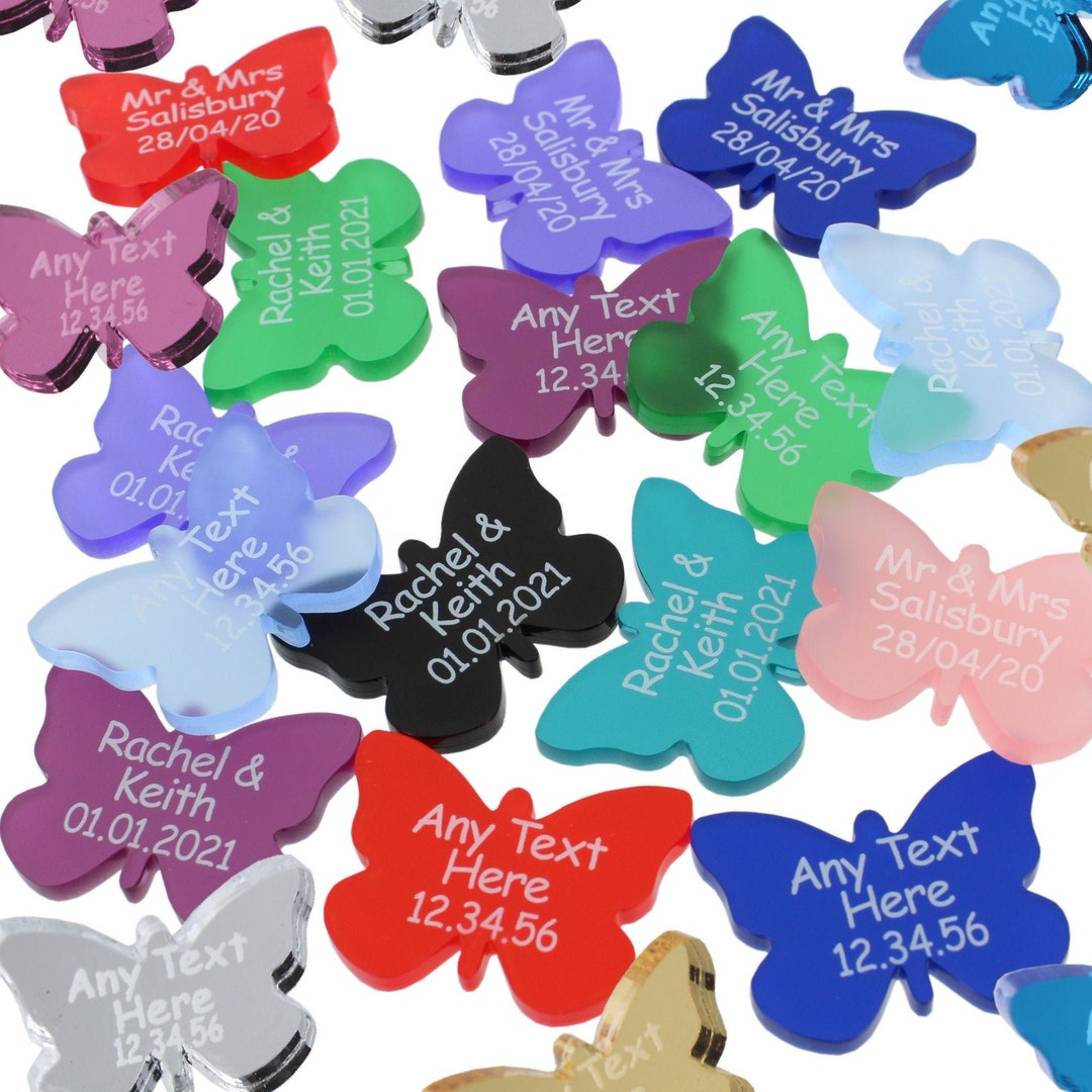 Butterfly Wedding Favours Personalised Table Decorations Mr & Mrs
