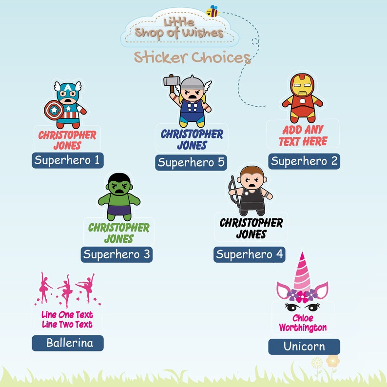 Personalised Boys Superhero Stickers Superheroes Vinyl Name Etsy UK