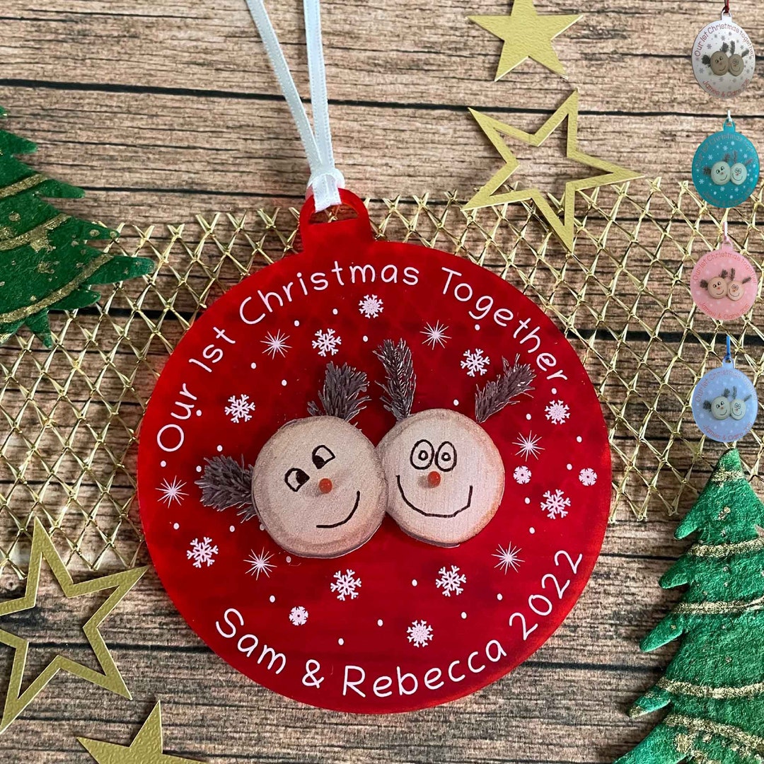 Couples First Christmas Together 2023 Personalised Bauble Etsy