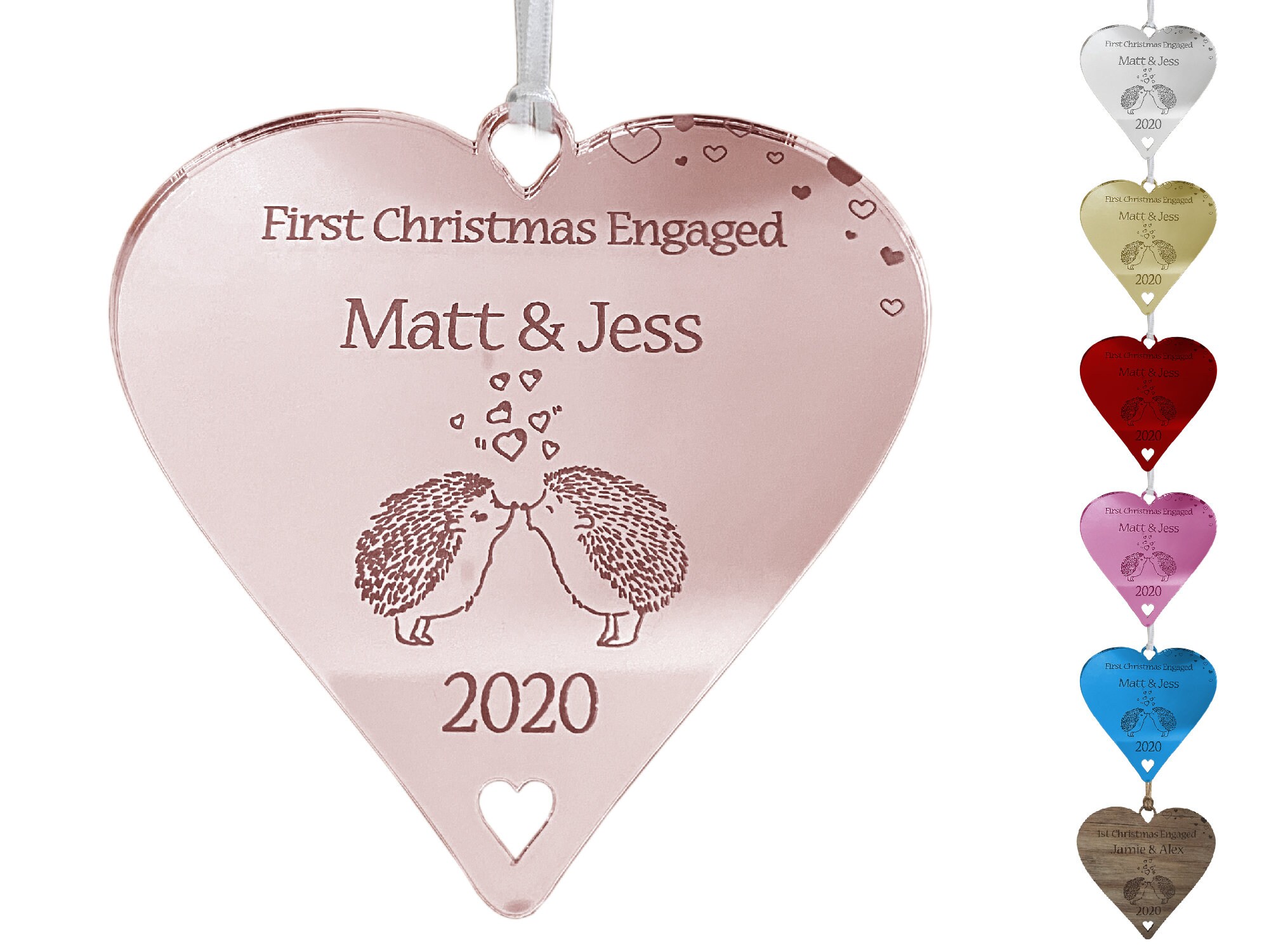 Personalised Engagement Bauble You're Engaged Gift Couples Name P…