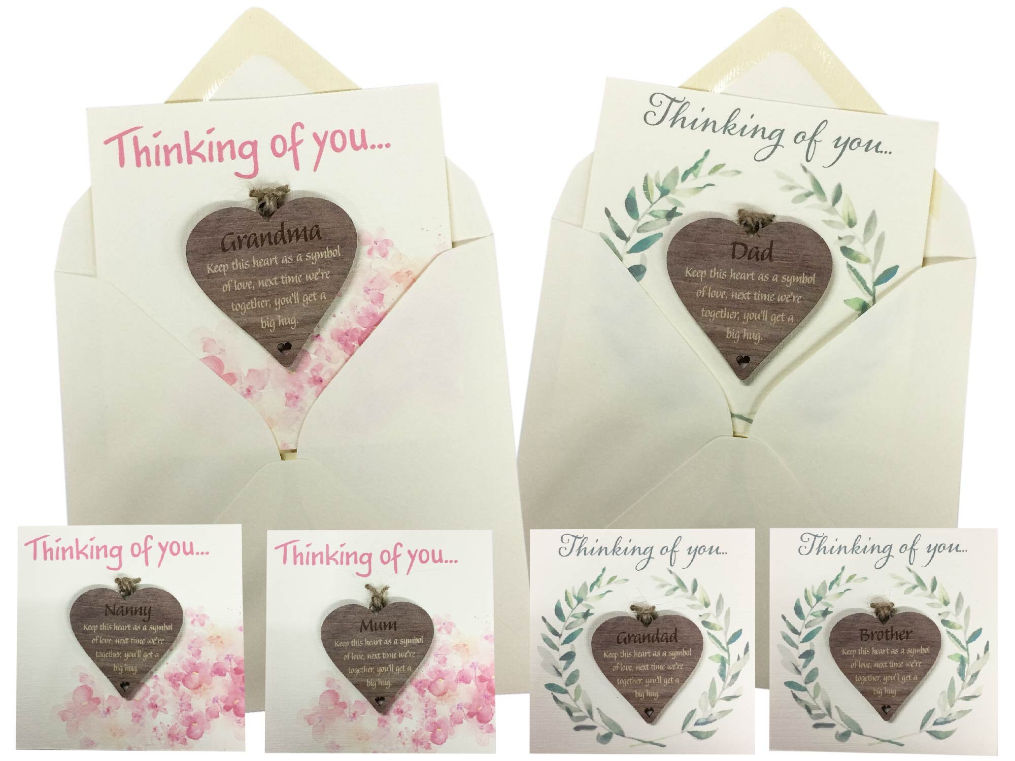 Personalised Pocket Hugs Family Card Grandma Heart Tokens Thinking of…