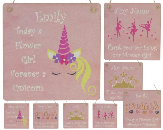 Unicorn Flower Girl Thank You Gifts Personalised Bridesmaid Thank You Gifts