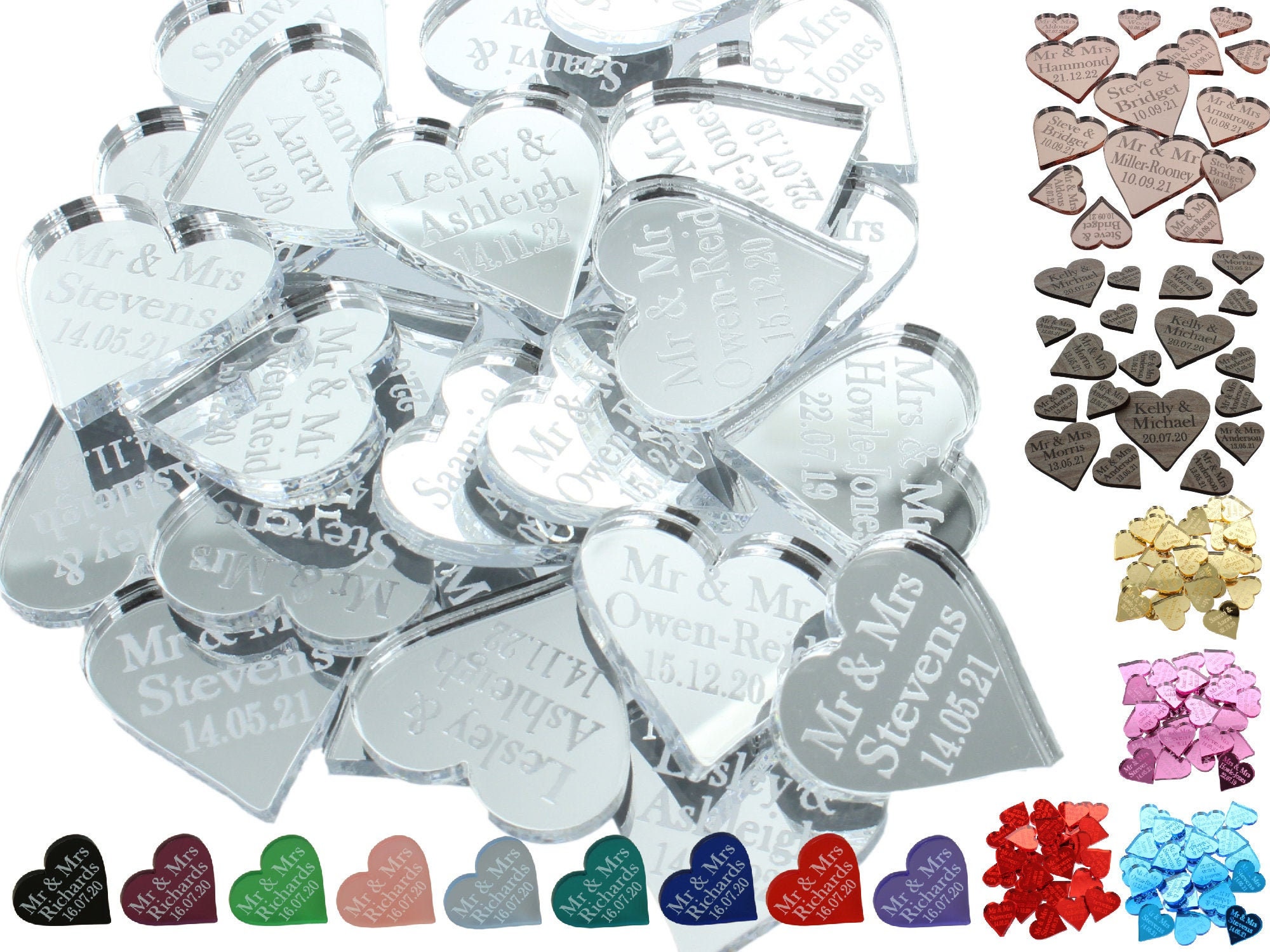 Personalised Wedding Favours Table Decorations Love Heart Confetti Ce…