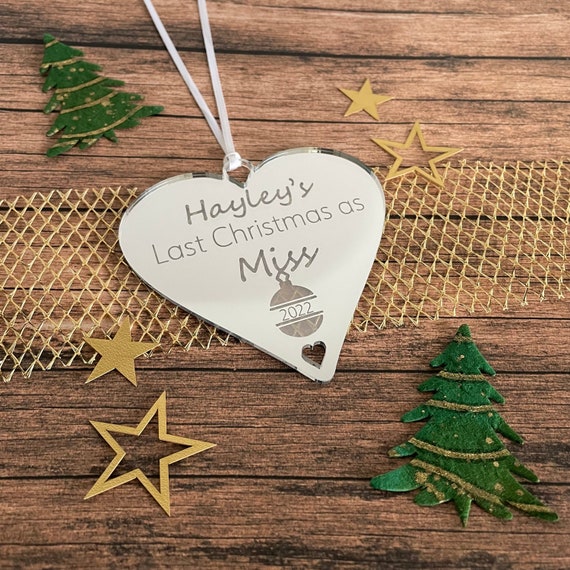 Last Christmas as a Miss 2024 Personalised Wedding Gifts for ...