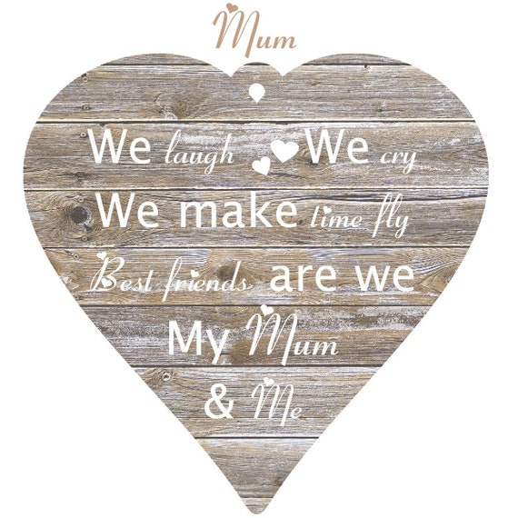 1 x Mother And Daughter Friends Forever Heart Mothers Day Birthday Mummy 1 x Mother And Daughter Friends Forever Heart Mothers Day Birthday Mummy