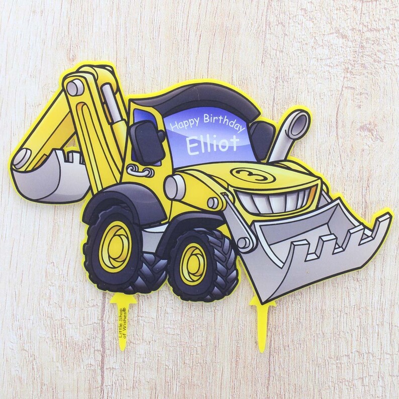 Digger Cake Topper Boys Birthday Party Diggers Cake Etsy UK