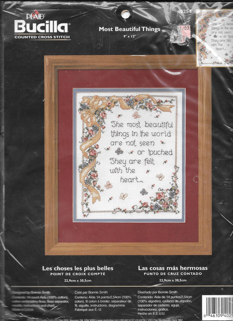 Plaid Bucilla Most Beautiful Things Cross Stitch Etsy