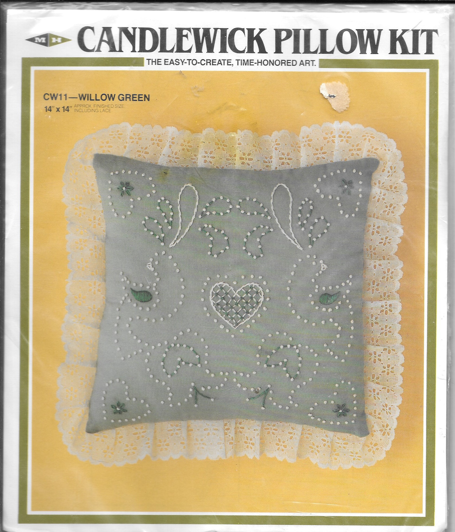 Vintage MH Yarns Inc. Candlewick Pillow Kit Willow Etsy