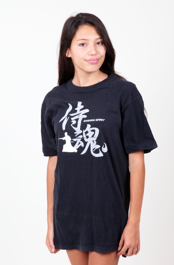 Samurai Spirit Tee Graphic Japanese Kanji Print Ts