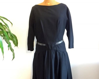 Ladies vintage dress, 1940s-1960s, black, formal, evening wear