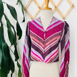 Vintage boho blazer / jacket / top, color, cotton, long sleeve