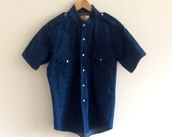 Vintage mens shirt, western denim,  Lee