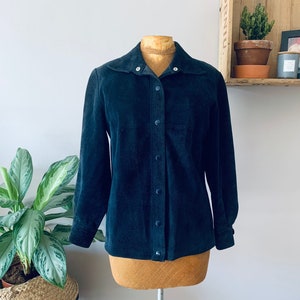 Vintage suede jacket / shirt / blazer, blue, boho  chic, work wear
