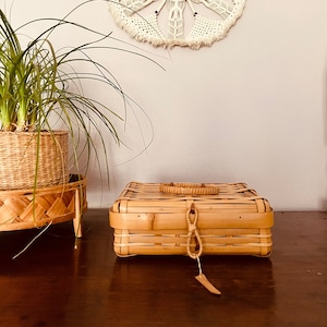 Vintage bamboo basket / box