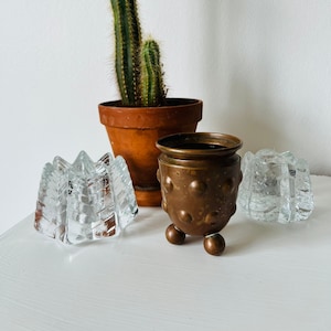 Vintage copper planter, small, metal, indoor / outdoor, boho, rustic