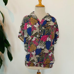 Ladies vintage floral cotton boluse/shirt