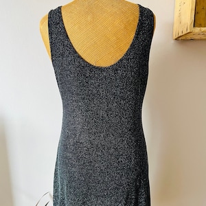Vintage party dress, black sparkle, disco, evening wear