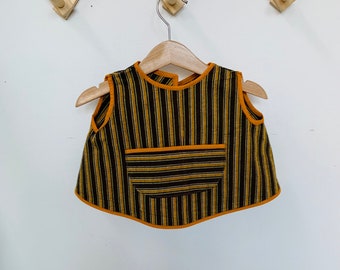 Vintage baby bib, sleeveless open back top