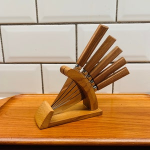 Mid century cocktail knives, set of six, cheese knives, vintage entertaining