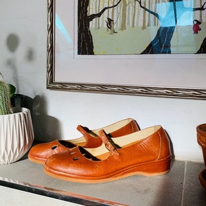 Vintage leather shoes, flats, boho chic, spring / summer