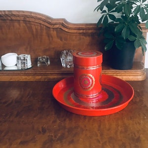 Vintage tray canister set, Denmark, Danish design, ira, retro