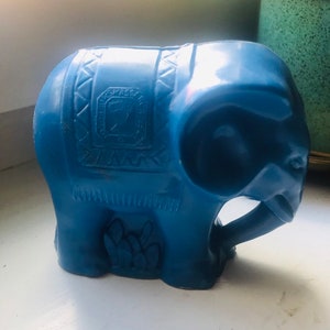 Vintage elephant bank/piggy bank, blue, kids room