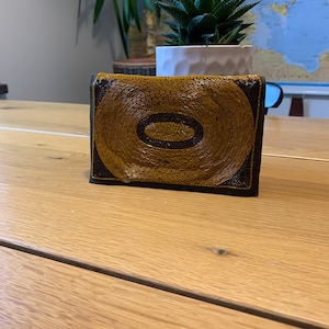Cartera / embrague con cuentas vintage, pequeña bolsa marrón