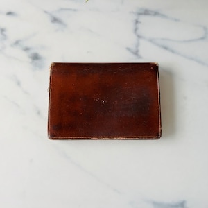 Cartera vintage de piel, marrón, de hombre, rústica, rugosa
