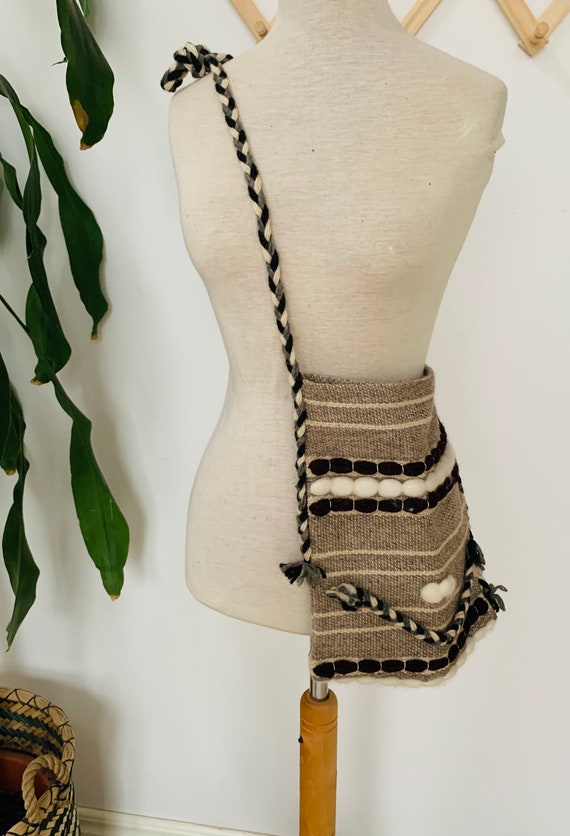 Vintage woven bag / purse / tote, boho, unisex, g… - image 2