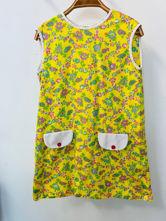 Girls vintage dress, 1960s, mid century, boho mod - image 2