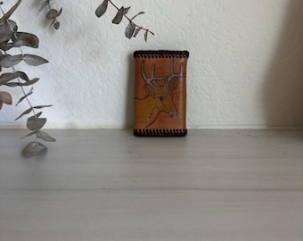 Vintage key wallet, deer, leather
