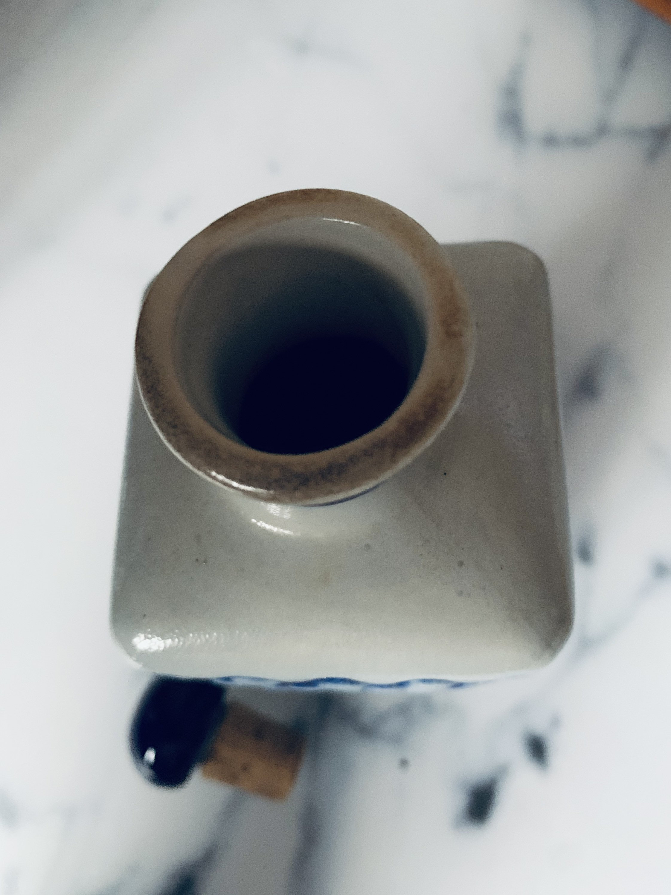 Vintage Decanter Shot Glasses Blue White Ceramic Etsy