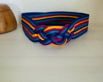 Vintage Woven Belt, Colorful, Karen Scott - Etsy display picture 1