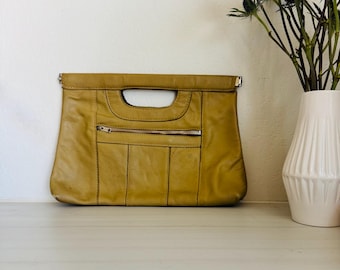 Vintage leather clutch, Italian