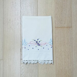 Funda de almohada bordada vintage, pájaros, adornos de encaje