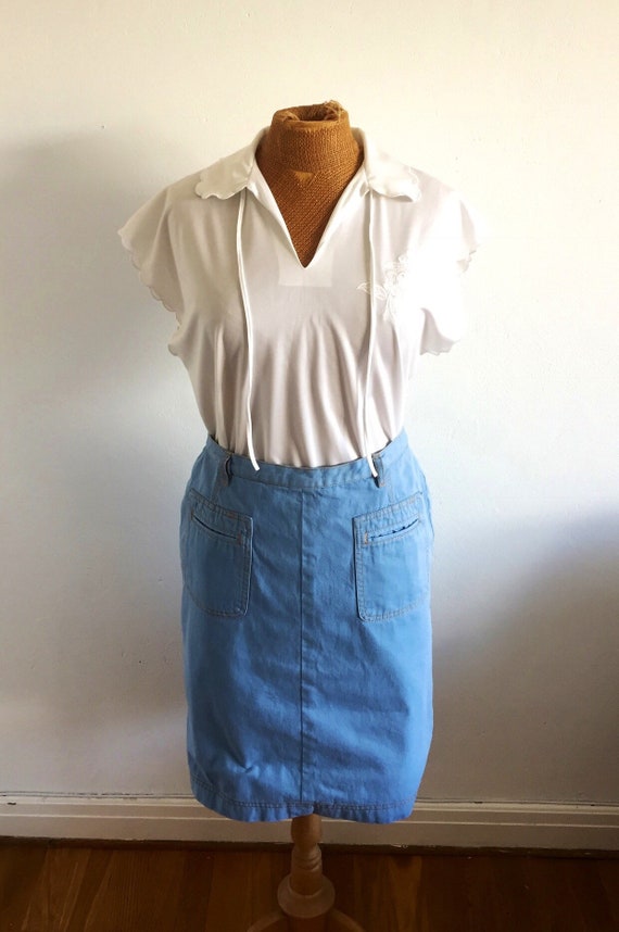 Vintage denim skirt, 1980s /1990s, Pret a Porter - image 2