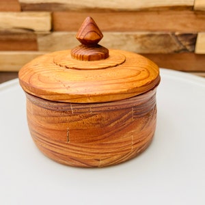 Vintage wooden jar, lidded, wood, storage, Scandinavian