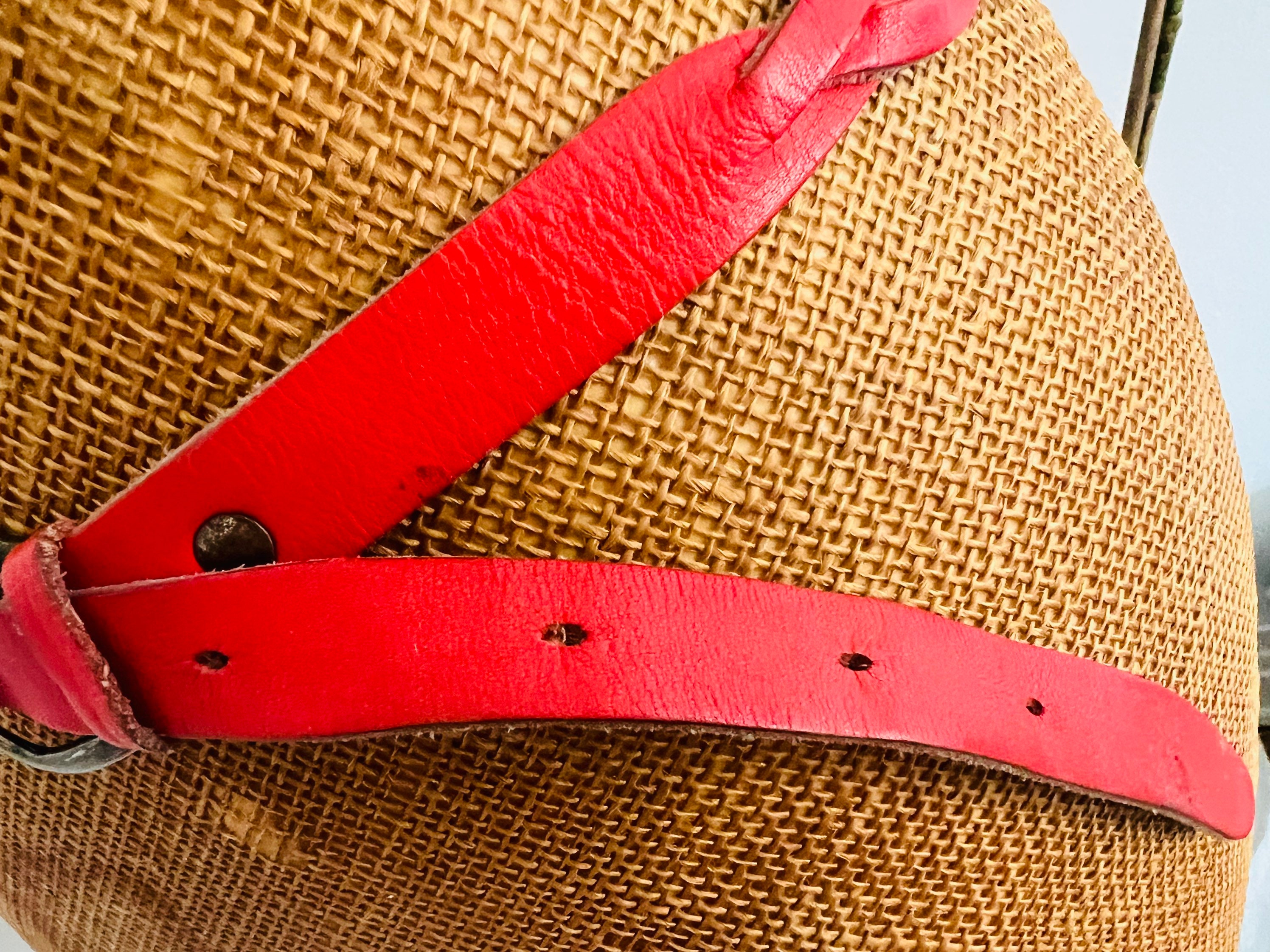 Vintage Braided Belt, Ladies, Leather, Boho Chic, Red  display picture 2