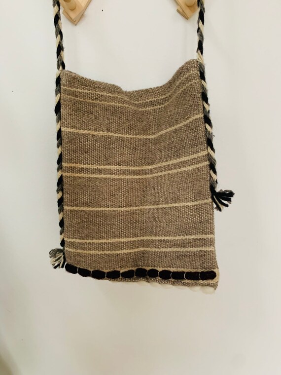 Vintage woven bag / purse / tote, boho, unisex, g… - image 8