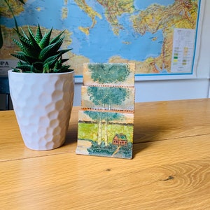 Vintage mail organizer, hand painted, office supplies