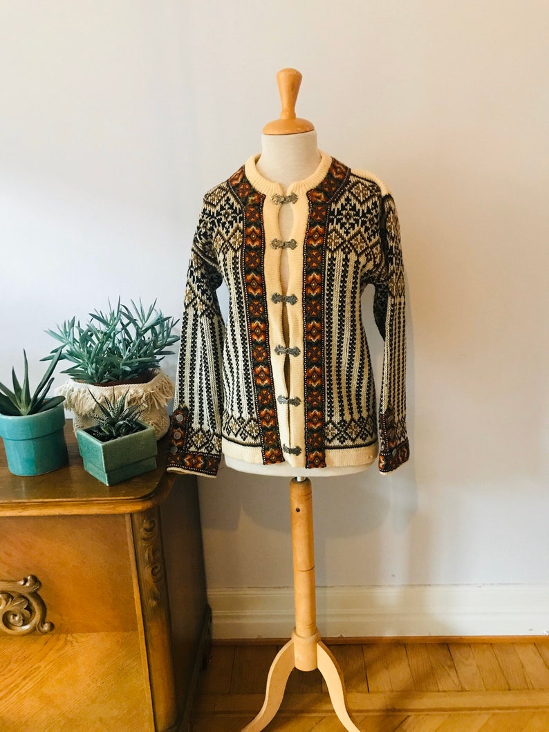 wool winter Holiday folk Vintage traditional Norwegian sweater