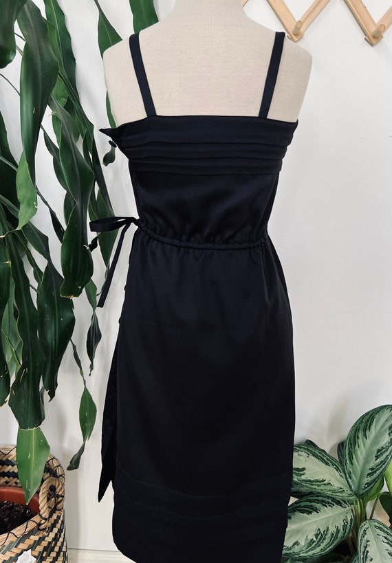 Vintage black dress, pleats, summer, sleeveless - image 8