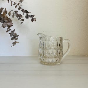 Vintage crystal pitcher, small, midcentury