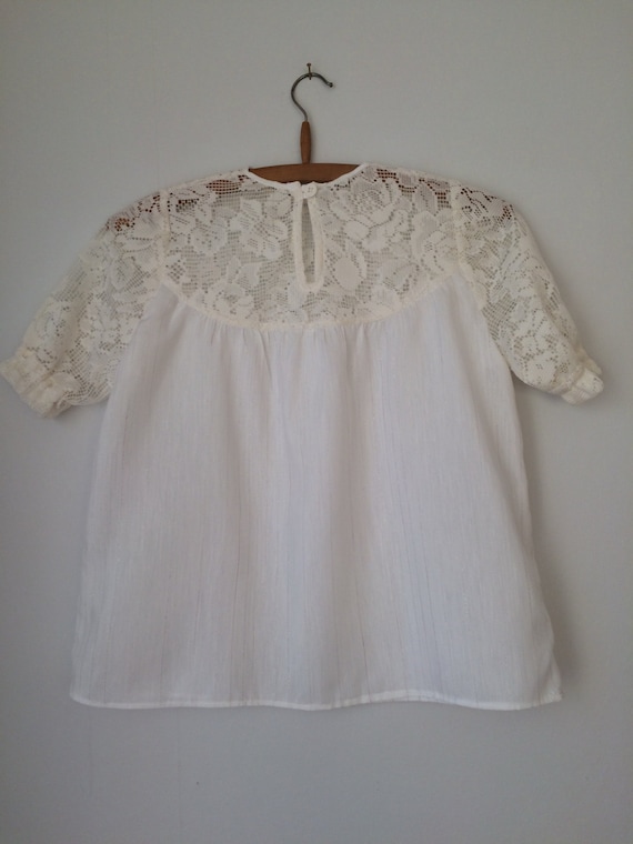 Ladies / girls vintage blouse / top,m / shirt, wh… - image 2