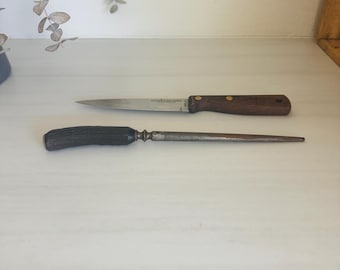 Vintage knife sharpener, bone handle