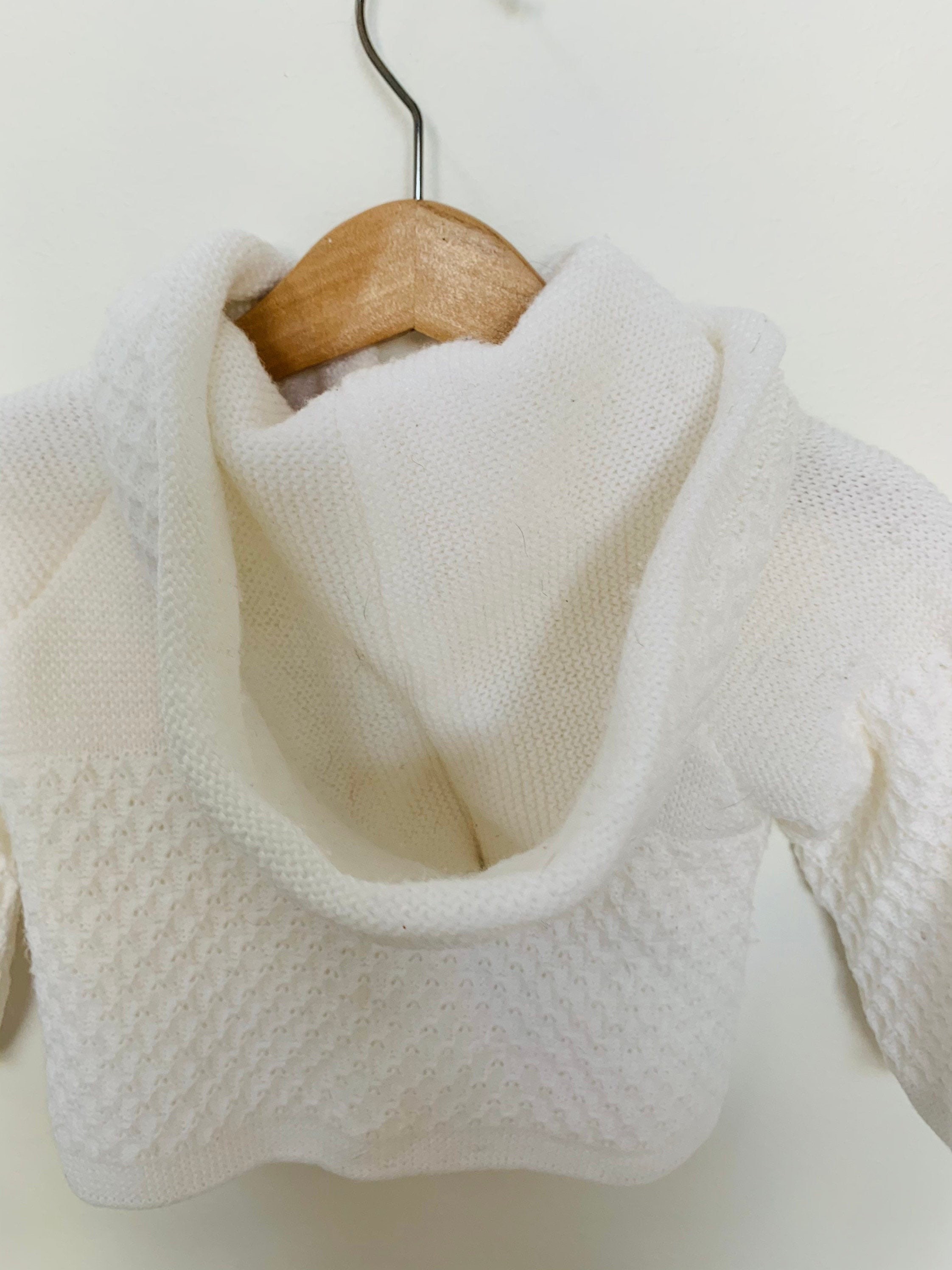 Baby white hooded cardigan sales