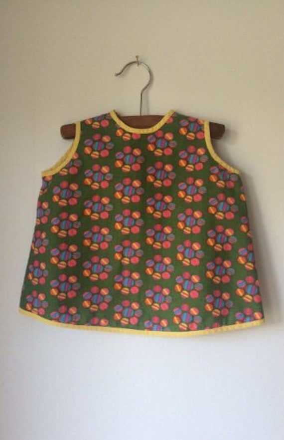 Baby girls top, vintage retro, colorful
