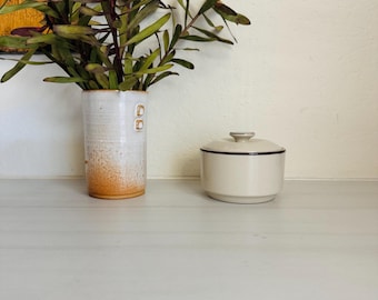 Vintage sugar bowl, stoneware, Yamaka, Japan