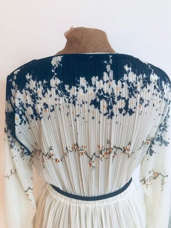 Vintage sheer leaf print dress