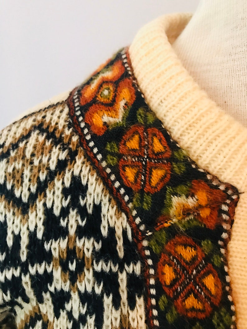 wool winter Holiday folk Vintage traditional Norwegian sweater